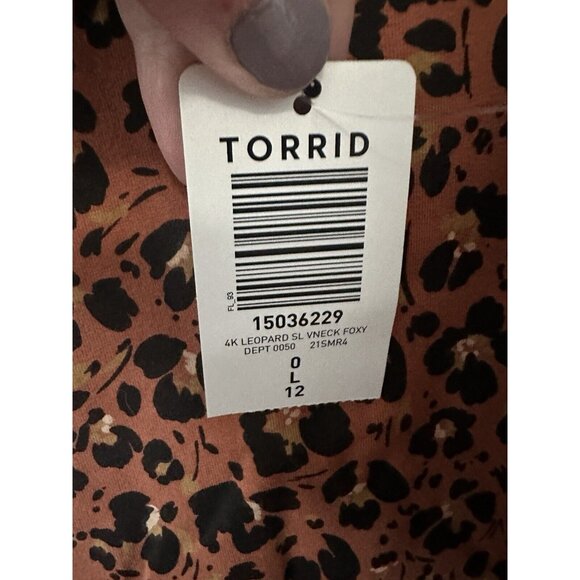 Torrid Orange Leopard V Neck Foxy Tank Top Size Large (0) - Picture 2 of 7